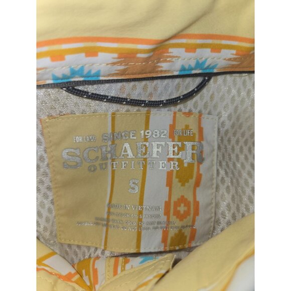 Schaefer Outfitter Western Shirt Small Mens Yellow Aztec Print - Picture 5 of 8